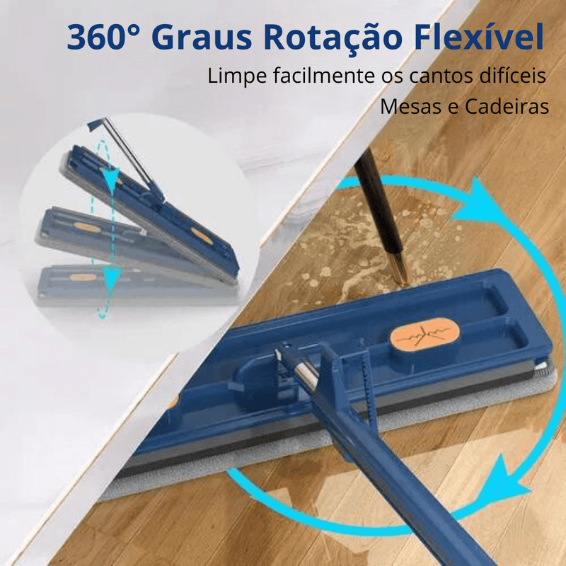 MopMaster© - Mop 3 em 1 + Balde Dobrável (2 ESPONJAS DE BRINDE)